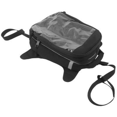 Classic heavy duty foam panel motorcycle tank bag with expandable cargo compartment