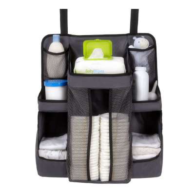 ultimate nursery diaper change organizer, hanging crib diaper organizer